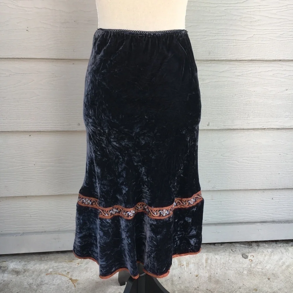 Moth • Vintage Gray Elastic Waistband Skirt-Size S